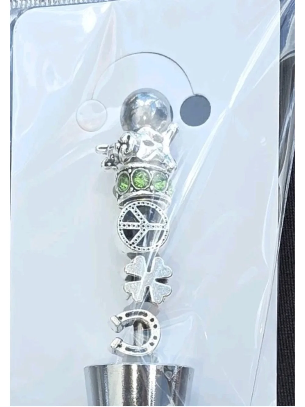 Handcrafted Lucky Metal & Rubber Bottle Stopper,
